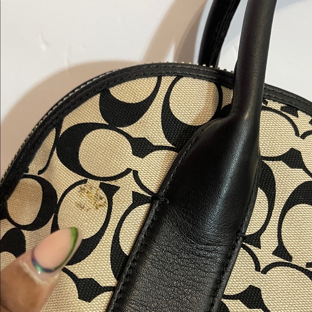 Coach Black and Tan Signature Satchel - Picture 11 of 16